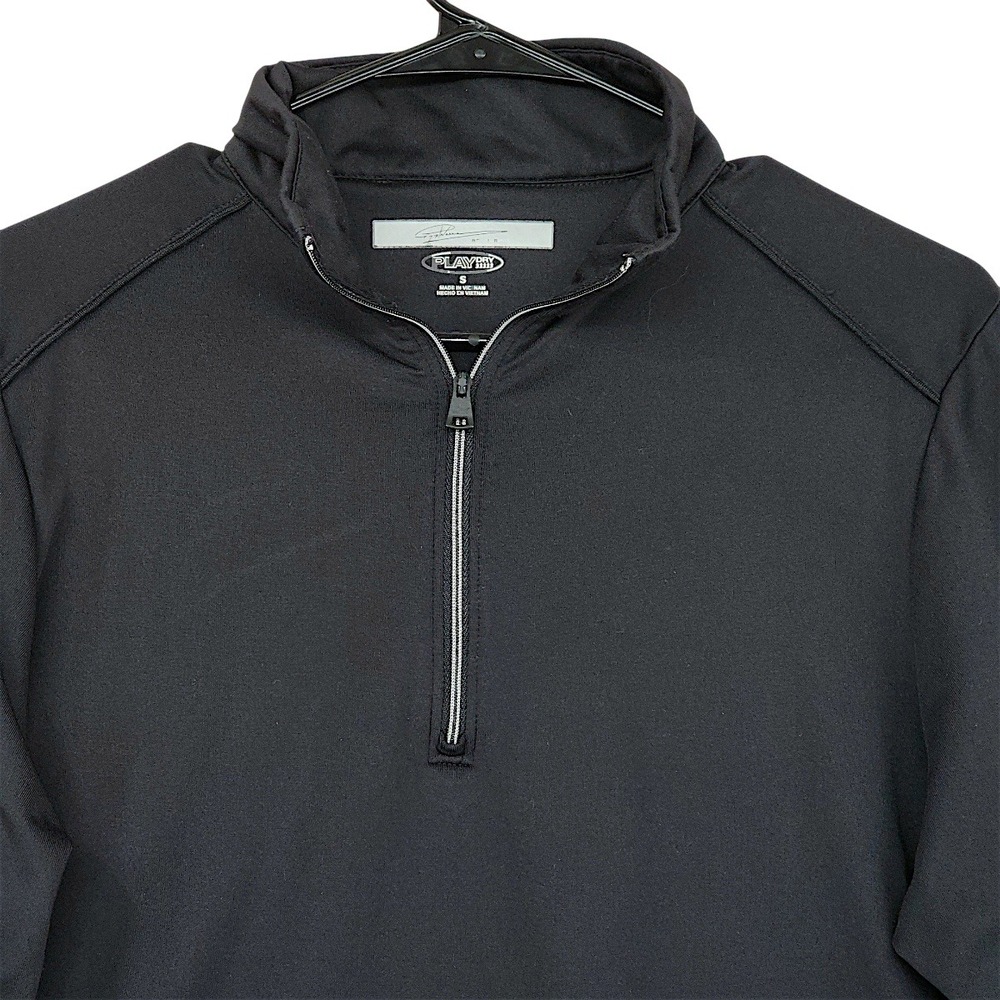 Greg Norman‎ 1/4 Zip Pullover S Men Black Play Dry Golf Active Breathable - Picture 9 of 13